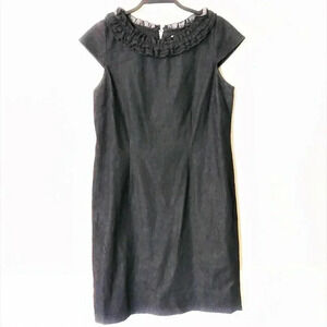 Julian Taylor Denim Ruffle‎ Collar Dress